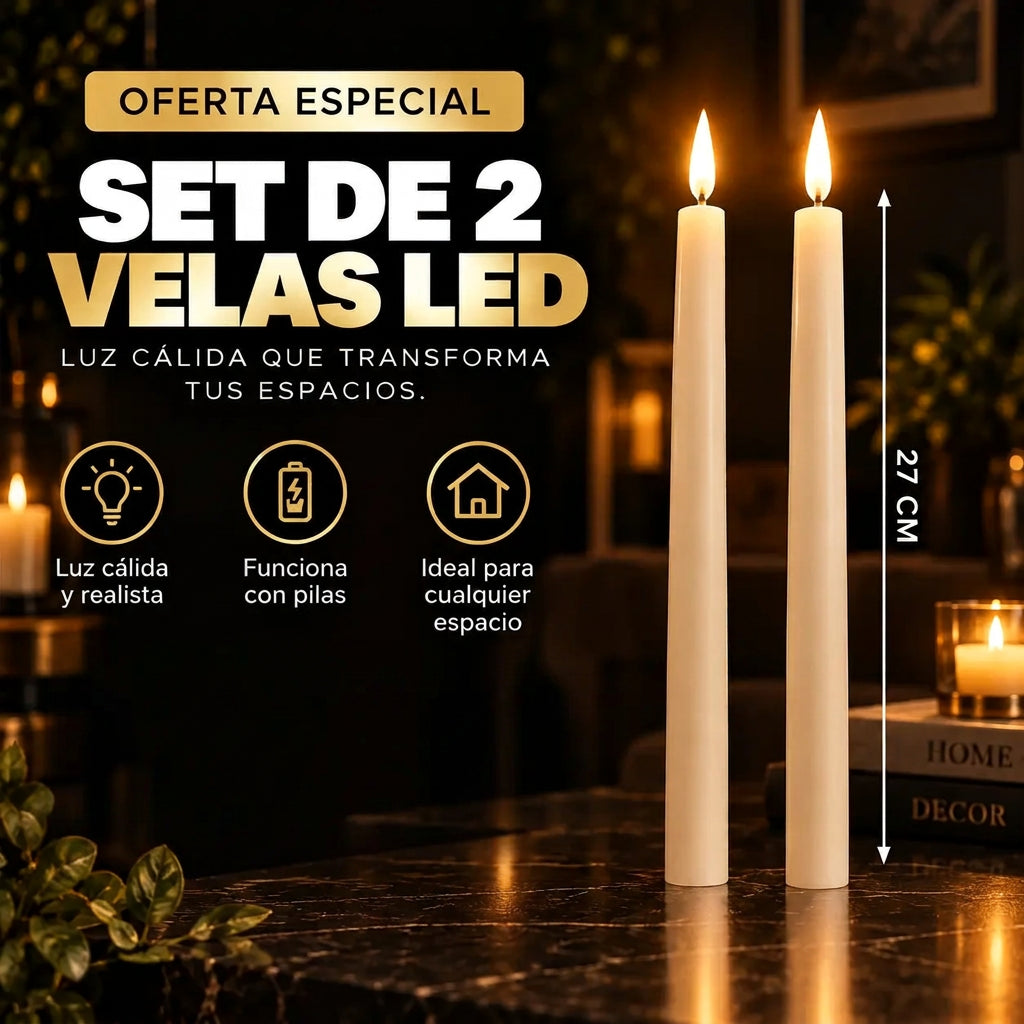 Vela LED Larga (Paq x2)