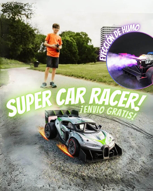 Super Auto de Carreras a Control Remoto con expulsor de humo